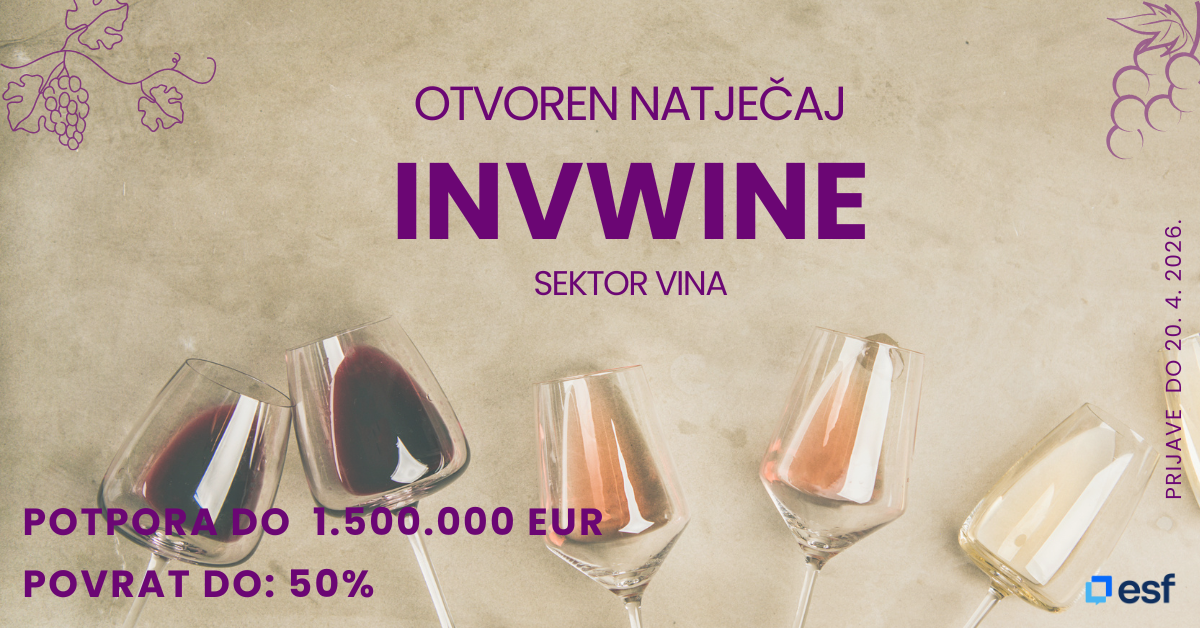 Ova slika prikazuje glavne informacije za otvoren INVWINE natječaj.